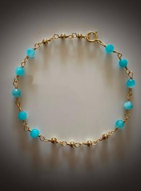 手链细手链天河石原创14K注金