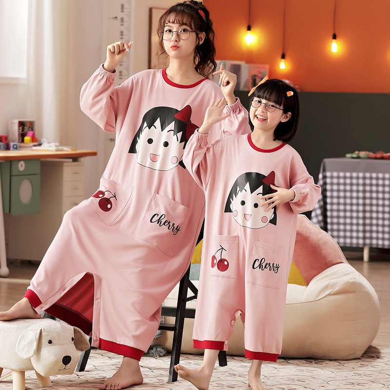 2021年新款连体亲子睡裙母女哈衣 甜雪妮睡裙