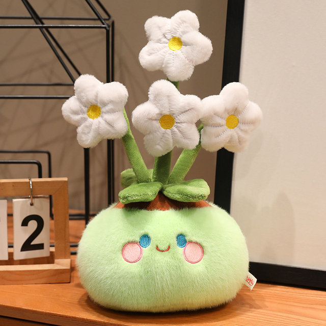 Fun Narcissus Peach Blossom Potted Plush Toy Simulation Small Flower Doll Doll Rag Doll Birthday Gift for Women