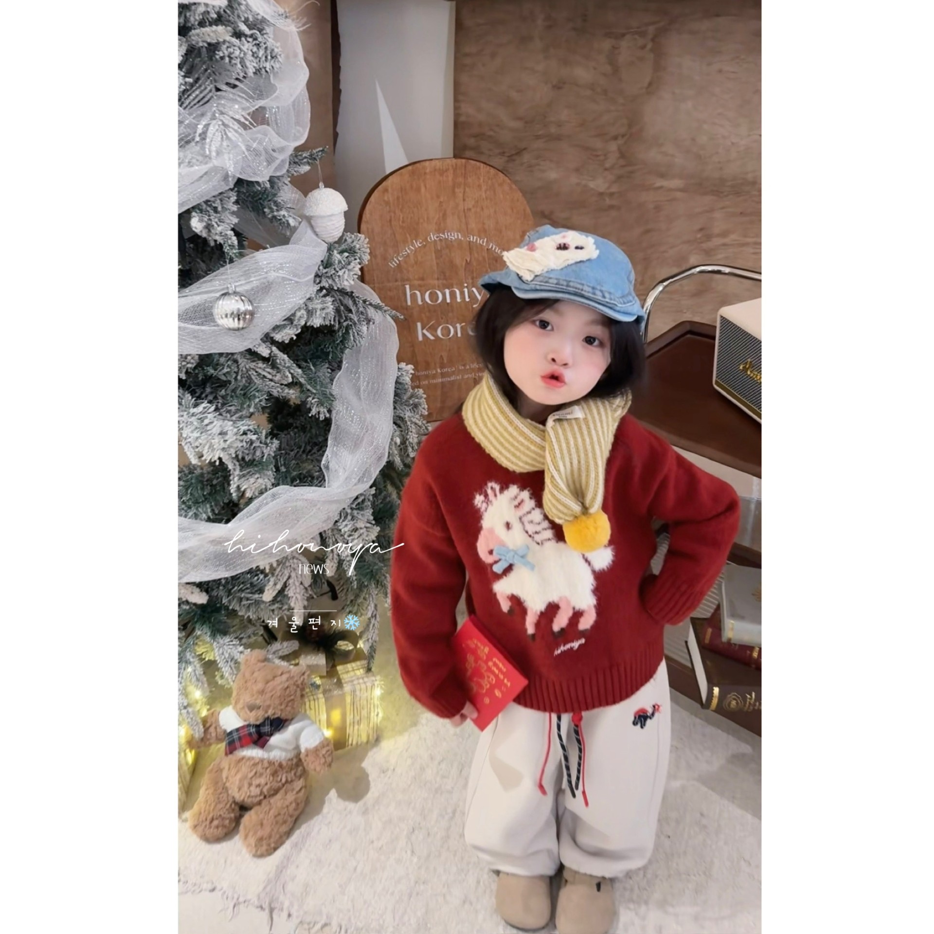 Spring韩国童装2025年冬季新款亲子本命年小马毛衣女童套头针织衫,淘宝优惠券,粉丝福利购,淘宝优惠卷