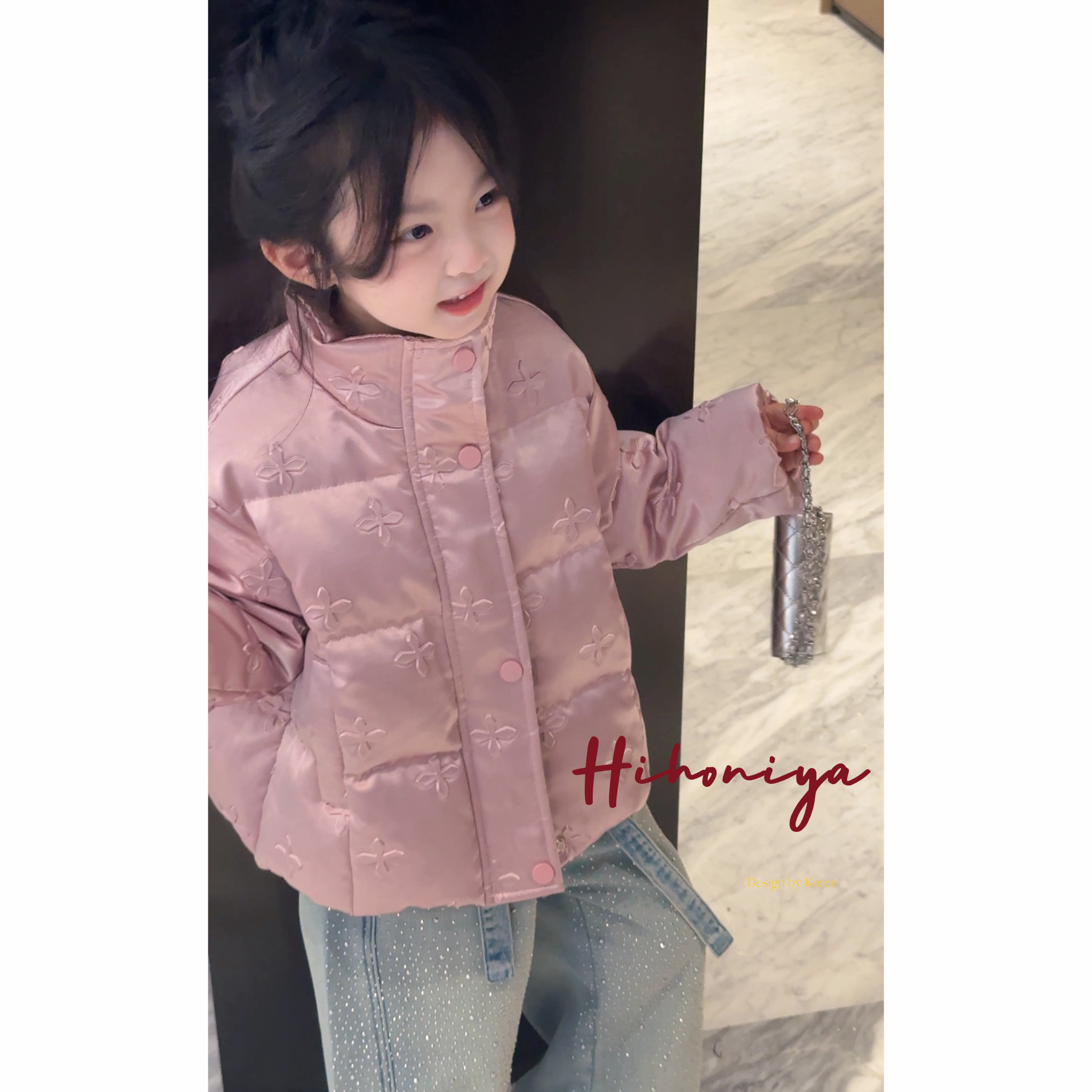 Spring韩国童装2026冬季新款亲子甜美粉色立领羽绒服女童保暖外套,淘宝优惠券,粉丝福利购,淘宝优惠卷