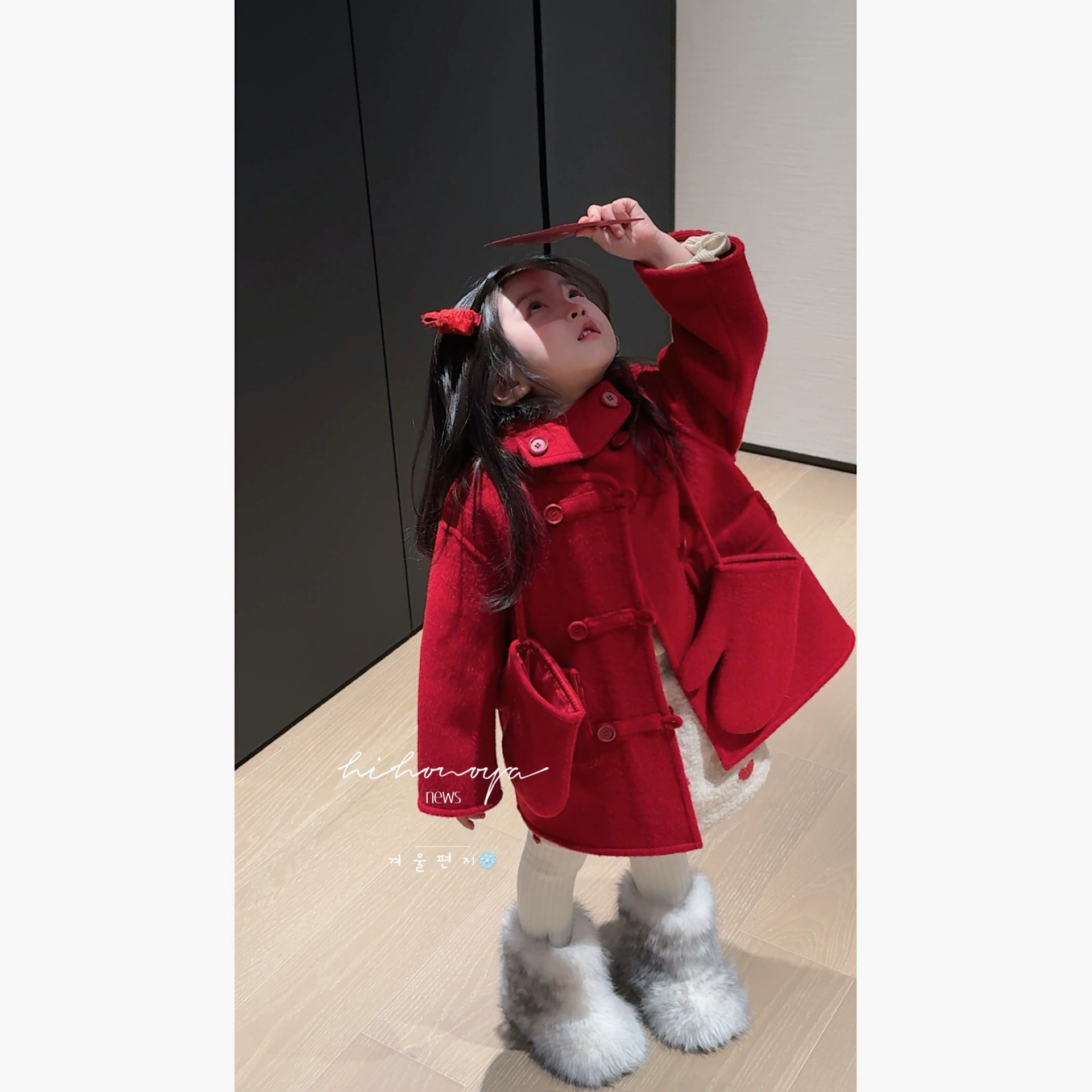 Spring韩国童装2025年冬季新款宝宝拜年新年红双面呢大衣女童外套,淘宝优惠券,粉丝福利购,淘宝优惠卷