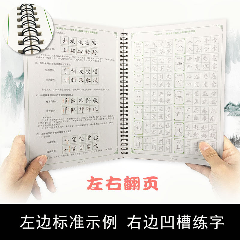 凹槽练字王 学以致用楷书字帖硬笔书法字帖楷书入门儿童1-6年级小学生初学者练字字帖临摹 手写硬笔楷书字贴 硬笔楷书入门笔画偏旁