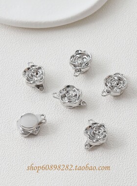 玫瑰花磁铁diy手链扣子材料配件