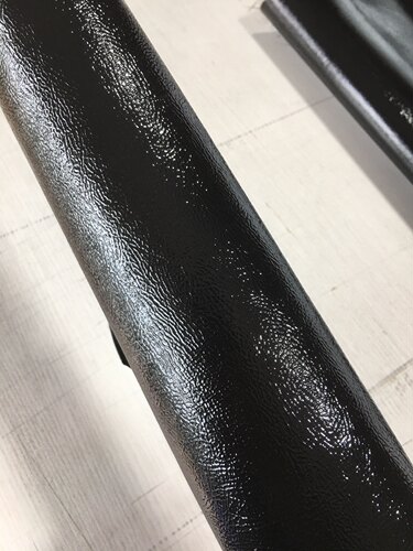 F1191黑色封底皱面漆皮羊皮1.1微挺真皮鞋靴箱包皮具手工DIY皮料 - 图2