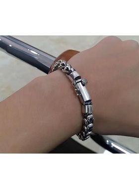 复古霸气简约龙鳞片S925银手链