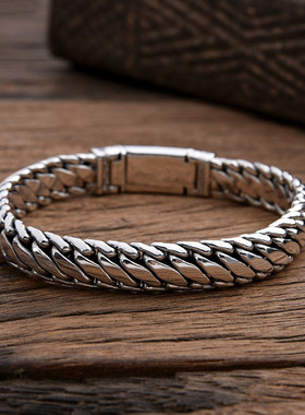 黄财神三马鞭手链朋克风个性光面