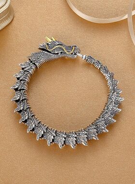 镀S925银新款男龙头霸气个性潮复