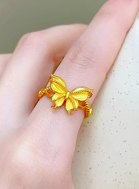新品花丝缤纷蝴蝶戒指梦蝶小福蝶