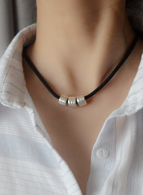 新品新款小众转运珠项链女锁骨链