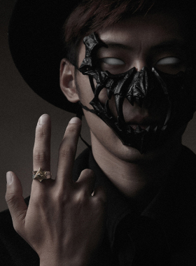 S925银荷鲁斯上帝之眼六芒星戒指