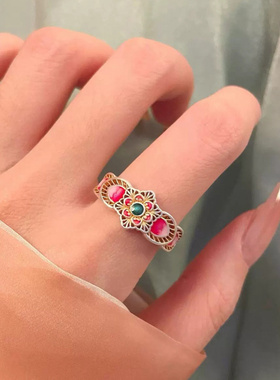 新品新款蝴蝶锆石戒指女尾戒小众