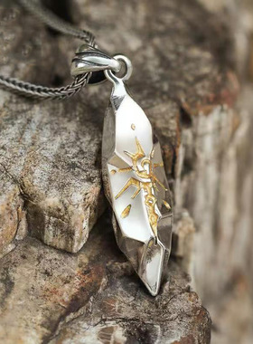 新品新款复古许愿石项链男潮个性