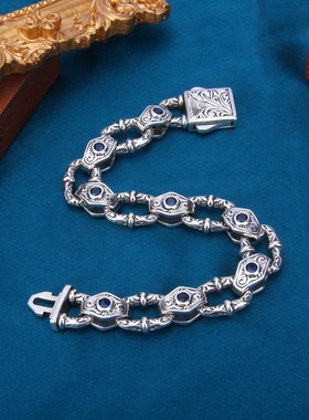 新品新款花藤纹恶魔之眼手链男士