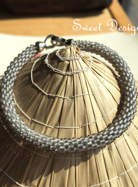 编织款软手镯闪天然茶晶轻奢风