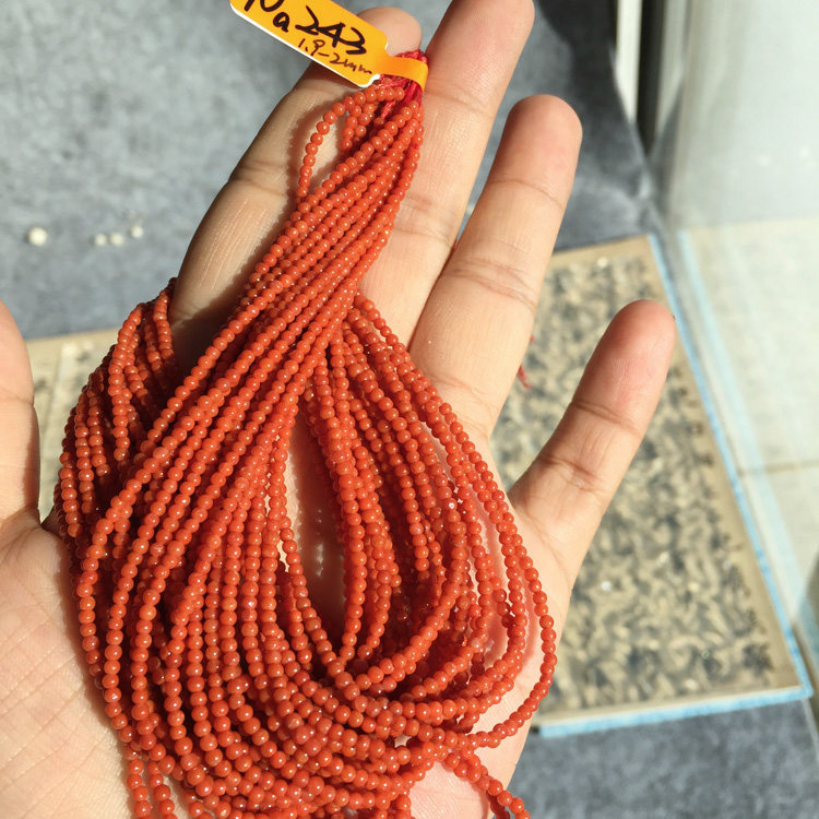 Sweet配饰 天然川料南红小高货满肉柿子红小米珠链半成品长链2mm+,淘宝优惠券,粉丝福利购,淘宝优惠卷