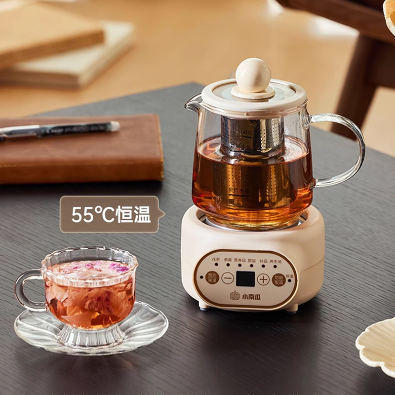 小南瓜养生杯办公室女士全玻璃电炖杯煮花茶烧水迷你分体小养生壶 - 图3
