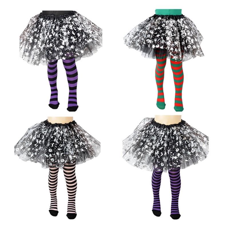 Halloween Cosplay Children Stripe Pantyhose Stockings Baby B-图0