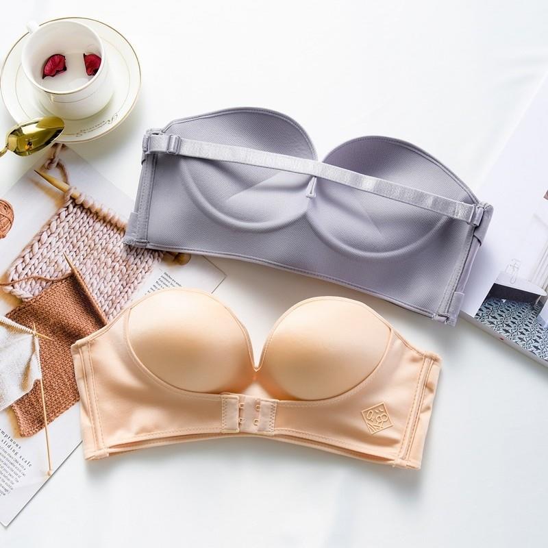 Women Invisible Bras Front Closure Sexy Push Up Bra Underwea-图1