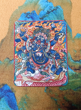 小唐卡嘎乌盒纯手绘大黑天高画工