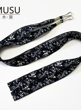 手工原创渔夫帽子防风绳碎花雪纺丝带遮阳草帽绳专用防掉神器绑带
