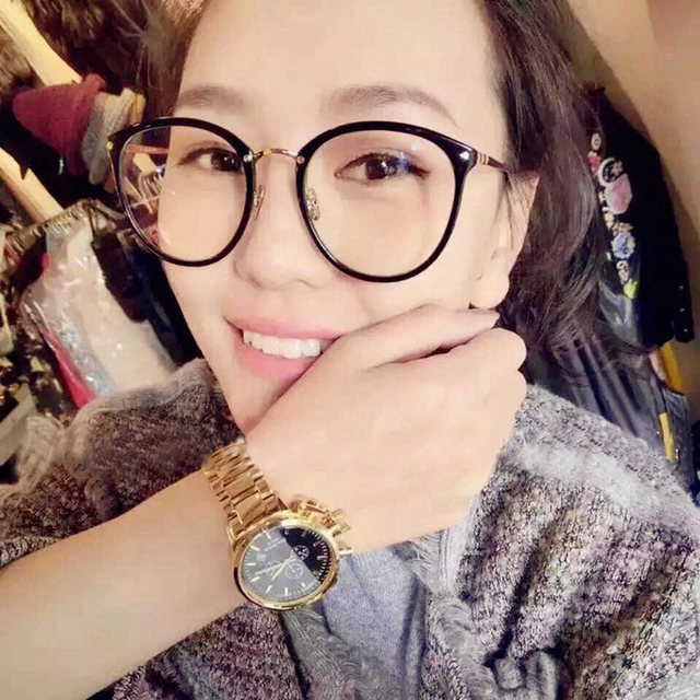 Ultra-light pure titanium glasses frame women's glasses frame flat light glass anti-blue light computer goggles radiation myopia glasses