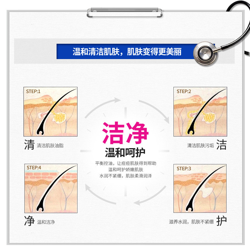 去油祛痘洗面奶保湿补水控油洁面乳去黑头去螨虫青春痘膏男女学生