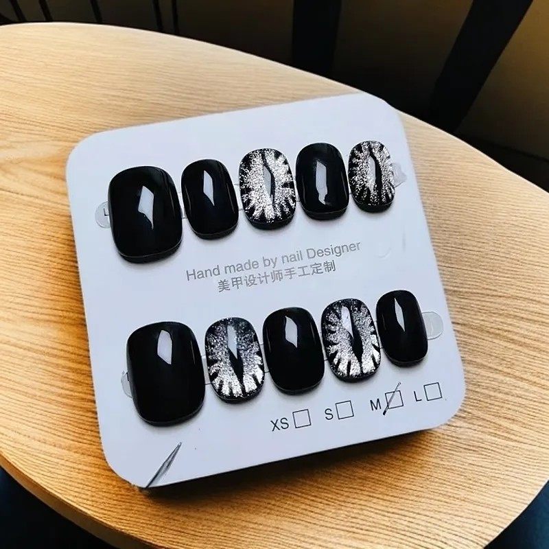 纯手工跨境恶魔之眼猫眼穿戴甲猫眼甜酷美甲爆闪男女通显白指甲贴,淘宝优惠券,粉丝福利购,淘宝优惠卷