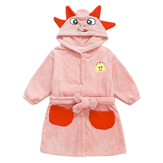 新款儿童睡袍女童秋冬款珊瑚绒长袖女宝宝卡通可爱家居服套装2025