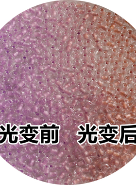 超优4mm透明光变玻璃米珠DIY手工编织散珠发簪娘流苏手链串珠材料