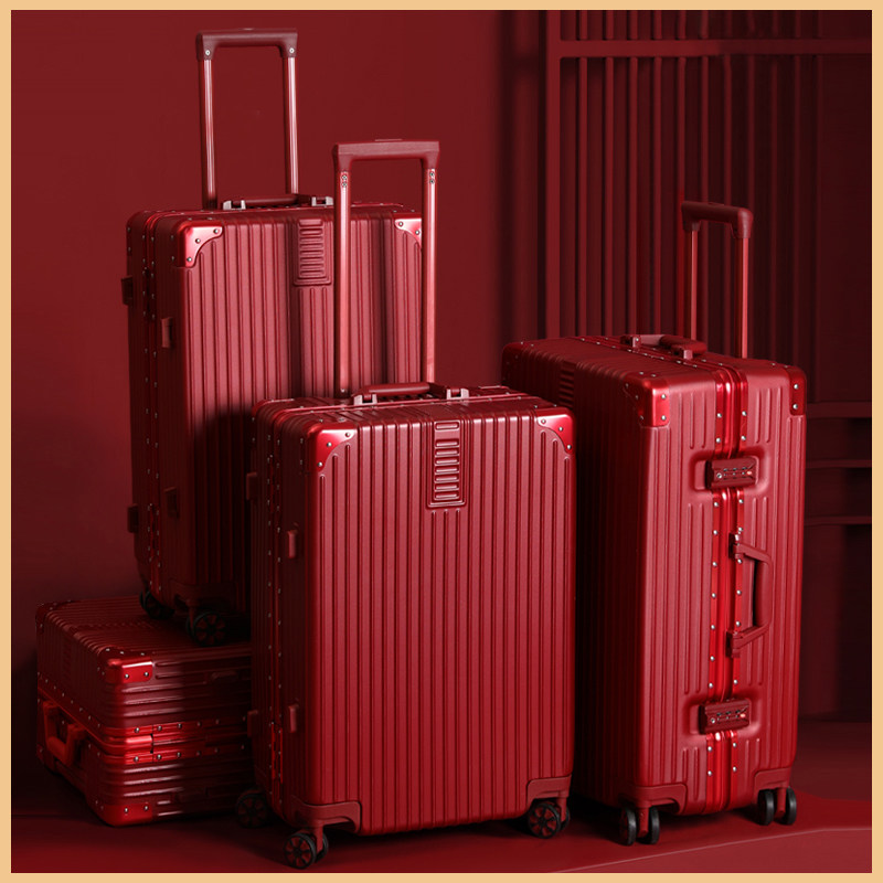 结婚陪嫁红色皮箱子新娘女压婚礼用 喜朗顿旅行箱