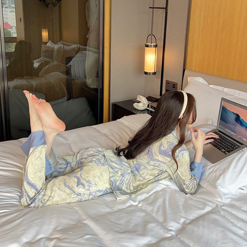 轻奢款冰丝2023年新款春秋款睡衣 罗米顿睡衣/家居服套装