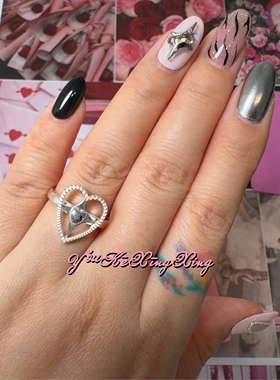 有颗星星女S925甜酷爱心星星戒指