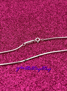 有颗星星S925银方形蛇骨项链女男