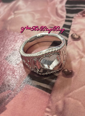 有颗星星S925银甜酷辣妹爱心戒指