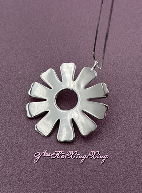 有颗星星女S925银太阳花项链吊坠