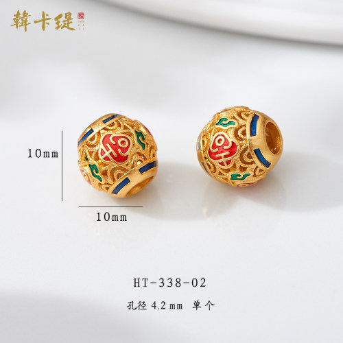 古法沙金久不掉色金木水火土节珠桶珠DIY手串手链配件隔珠情侣款 - 图2