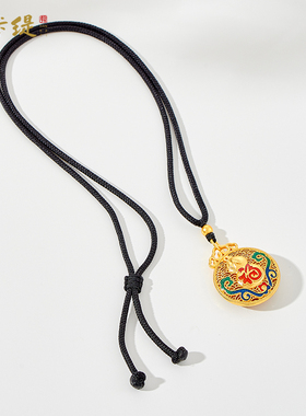 古法沙金福字葫芦福禄吊坠成品