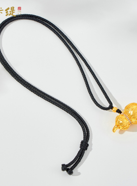 古法沙金莲花葫芦吊坠项链成品