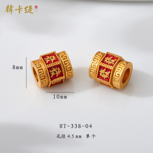 古法沙金久不掉色金木水火土节珠桶珠DIY手串手链配件隔珠情侣款 - 图0