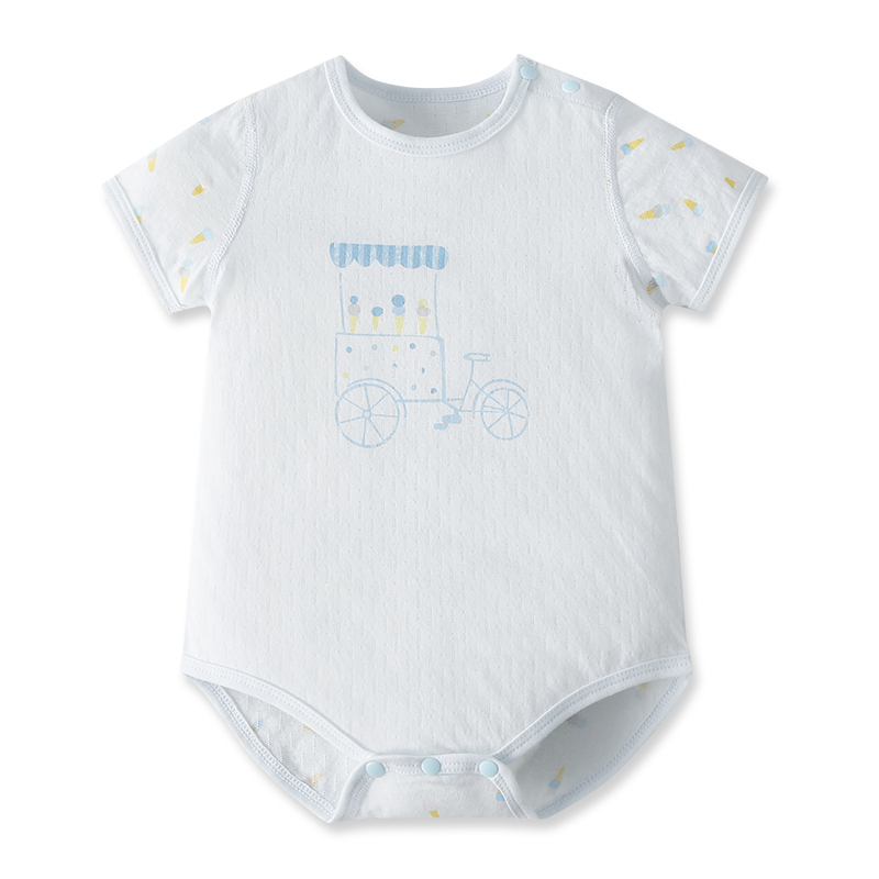 gb好孩子family春夏新生婴儿宝宝衣服纯棉短袖包屁连身衣爬服哈衣