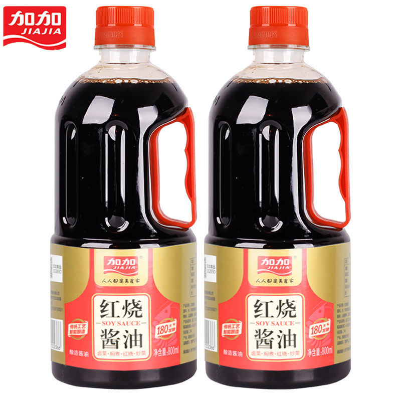 加加 红烧酱油(PET)800ml 酿造酱油炒菜红烧上色老抽酱油调味品料