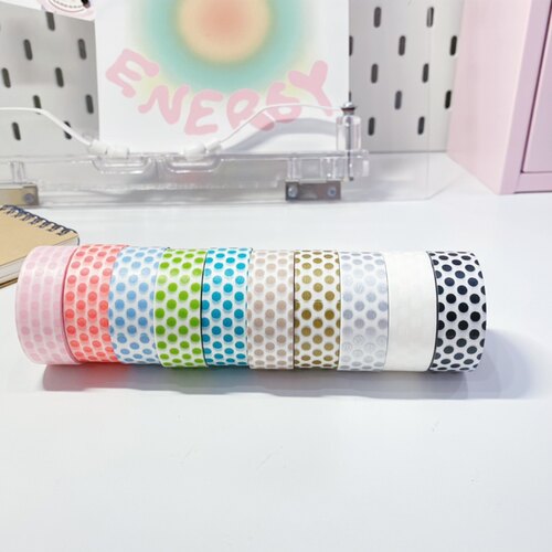 【50cm分装】MT和纸胶带水玉波点白波点基础款手账小清新打底素材 - 图2