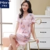 Váy ngủ nữ mùa hè mỏng váy gợi cảm kích thước lớn tay áo ngắn mùa xuân và mùa thu modal pyjama mùa hè - Đêm đầm