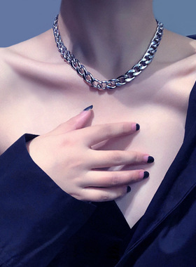 ins风朋克钛钢NK项链男