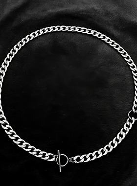 欧美冷淡风钛钢粗链OT扣男士项链