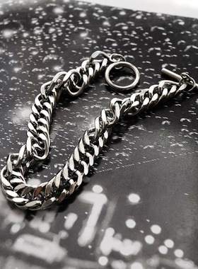 欧美朋克风钛钢粗款手链
