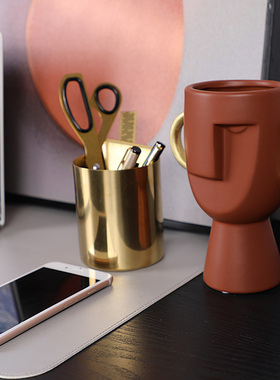 轻奢样板间书房挂画电脑搭配套装