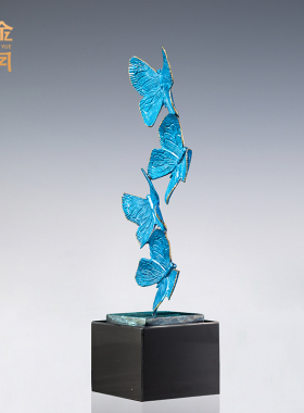 黄铜蝶舞新中式风客厅玄关摆件