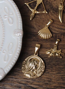 钛钢不掉色实心项链吊坠